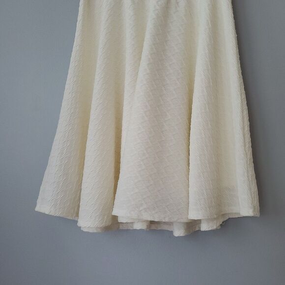 American Rag White Textured Sleeveless Fit Flare Crochet Mini Dress Womens Large - Picture 3 of 9